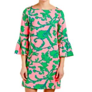 Julie Brown Shift dress bright pink/green size Medium